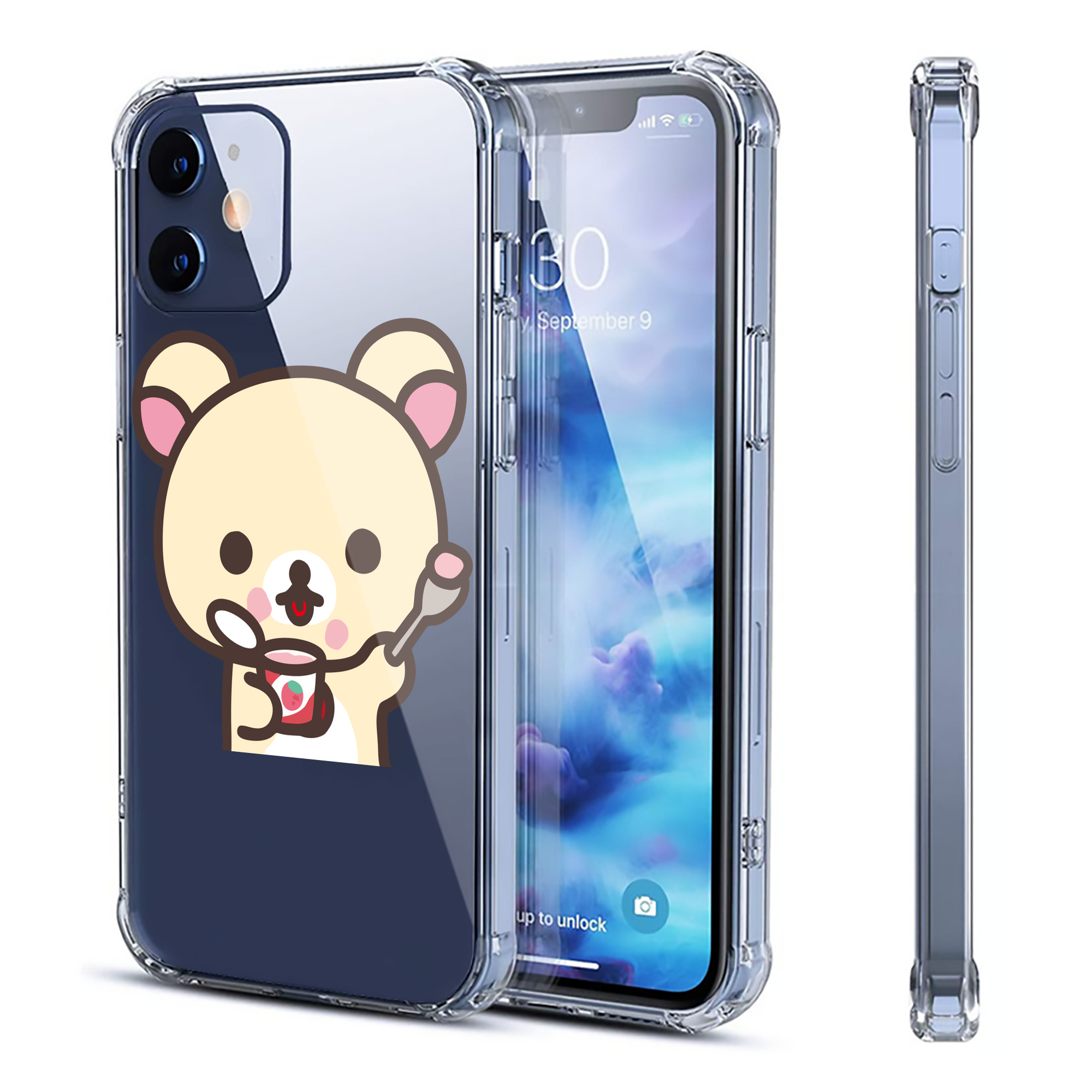 （画像用） リラックマ リラックマ キイロイトリ Rilakkuma Korilakkuma Kiiroitori 【iPhone 12シリーズ対応】透明スマホケース（クリアソフトケース）